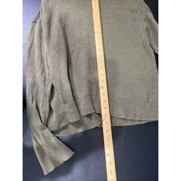MARC O'POLO Linen Organic Cotton Knit Top Womens Sz L Olive Fisherman Boatneck - Picture 7 of 7